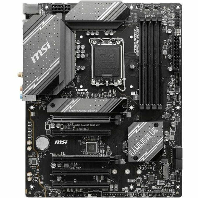 MSI B760 GAMING PLUS WIFI Gaming Desktop Motherboard - Intel B760 Chipset - Socket LGA-1700 - ATX MSI B760 GAMING PLUS WIFI Gaming Desktop Motherboard - Intel B760 Chipset - Socket LGA-1700 - ATX